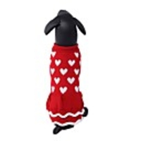 Dog Sweater Dress Love DressesSkirts Sweet Dog Clothes Red Costume Acrylic Fibers XS S M L XL XXL