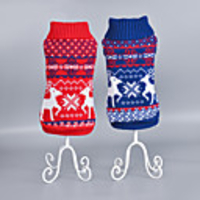Dog Sweater Elk Fashion Christmas Casual / Daily Winter Dog Clothes Puppy Clothes Dog Outfits Warm Red Blue Costume for Girl and Boy Dog Cotton XS S M L XL XXL