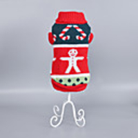 Dog Sweater Gingerbread Men Cute Christmas Casual / Daily Winter Dog Clothes Puppy Clothes Dog Outfits Warm Red Costume for Girl and Boy Dog Cotton XS S M L XL XXL