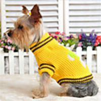 Dog Sweater Green / Yellow / Rose Winter / Spring/Fall Solid / Animal Casual/Daily Dog Clothes / Dog Clothing-Other