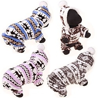 Dog Sweater Hoodie Jumpsuit Reindeer Casual / Daily Cute Winter Dog Clothes Puppy Clothes Dog Outfits Blue Pink Gray Costume for Girl and Boy Dog Cotton S M L XL XXL