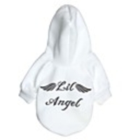 Dog Sweater Hoodie Sweatshirt"es Sayings Angel Simple Style Casual / Sporty Dog Clothes White Red Costume Fabric Fleece XS S M L
