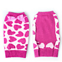 Dog Sweater Leopard Bowknot Sweet Cute Casual / Daily Outdoor Winter Dog Clothes Puppy Clothes Dog Outfits Breathable Purple Costume for Girl and Boy Dog Cotton XS S M L