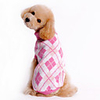 Dog Sweater Plaid / Check Winter Dog Clothes Blue Pink Costume Woolen XS S M L XL