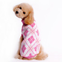 Dog Sweater Plaid / Check Winter Dog Clothes Blue Pink Costume Woolen XS S M L XL