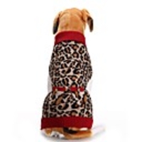 Dog Sweater Puppy Clothes Leopard Casual / Daily Warm Ups Winter Dog Clothes Puppy Clothes Dog Outfits Leopard Costume for Girl and Boy Dog Acrylic Fibers XXS XS S M L XL