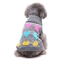 Dog Sweater Puppy Clothes Love Casual / Daily Winter Dog Clothes Puppy Clothes Dog Outfits Black Gray Costume for Girl and Boy Dog Acrylic Fibers XS S M L XL XXL miniinthebox
