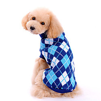 Dog Sweater Puppy Clothes Plaid / Check Classic Fashion Winter Dog Clothes Puppy Clothes Dog Outfits Blue Costume for Girl and Boy Dog Woolen XS S M L XL miniinthebox