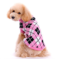Dog Sweater Puppy Clothes Plaid / Check Keep Warm Winter Dog Clothes Puppy Clothes Dog Outfits Pink Costume for Girl and Boy Dog Woolen XS S M L XL miniinthebox