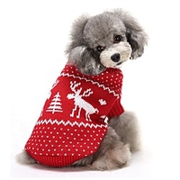 Dog Sweater Puppy Clothes Reindeer Casual / Daily Christmas Winter Dog Clothes Puppy Clothes Dog Outfits Red Blue Costume for Girl and Boy Dog Acrylic Fibers XS S M L XL XXL