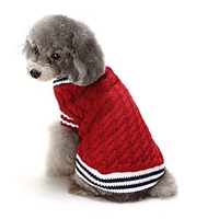 Dog Sweater Puppy Clothes Solid Colored Casual / Daily British Winter Dog Clothes Puppy Clothes Dog Outfits Red Blue Costume for Girl and Boy Dog Acrylic Fibers XS S M L XL XXL miniinthebox
