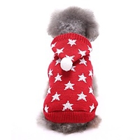 Dog Sweater Puppy Clothes Stars Casual / Daily Winter Dog Clothes Puppy Clothes Dog Outfits Red Blue Costume for Girl and Boy Dog Acrylic Fibers XS S M L XL XXL