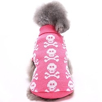 Dog Sweater Skull Casual / Daily Halloween Winter Dog Clothes Puppy Clothes Dog Outfits Black Pink Gray Costume for Girl and Boy Dog Acrylic Fibers XS S M L XL XXL miniinthebox
