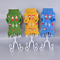 Dog Sweater Snowflake Cute Christmas Casual / Daily Winter Dog Clothes Puppy Clothes Dog Outfits Warm Yellow Blue Green Costume for Girl and Boy Dog Cotton XS S M L XL XXL