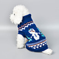 Dog Sweater Snowflake Fashion Christmas Casual / Daily Winter Dog Clothes Puppy Clothes Dog Outfits Warm Blue Costume for Girl and Boy Dog Cotton XS S M L XL XXL