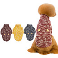 Dog Sweater Solid Colored British Casual / Daily Winter Dog Clothes Warm Yellow Red Blue Costume Fleece S M L XL XXL