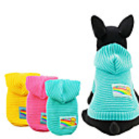Dog Sweater Solid Colored Candy Colors Casual / Daily Outdoor Winter Dog Clothes Puppy Clothes Dog Outfits Breathable Yellow Blue Pink Costume for Girl and Boy Dog Cotton XXS XS S M L