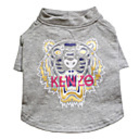 Dog T-shirts Tiger Fashion Cute Casual / Daily Winter Dog Clothes Puppy Clothes Dog Outfits Breathable Gray Costume for Girl and Boy Dog Cotton S M L