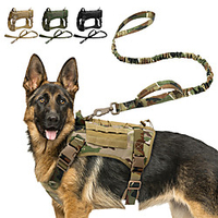 Dog Tactical Harness Vest Durable Outdoor Hunting Running Hiking Walking Nylon Medium Dog Large Dog Camouflage Color Black Khaki Green 1 set miniinthebox