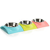 Dogs Cats Feeders 0.5 L PP YARN Waterproof washable Water-Repellent Detachable Solid Colored Green Blue Pink Bowls Feeding