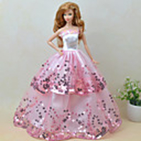 Doll accessories Doll Clothes Doll Dress Doll Shoes Wedding Dress Party / Evening Wedding Ball Gown Floral Botanical Tulle Lace Polyester For 11.5 Inch Doll Handmade Toy for Girl