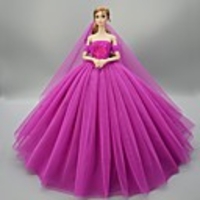 Doll accessories Doll Clothes Doll Dress Princess Wedding Dress Evening Dress Party / Evening Elegant Wedding Ball Gown Tulle Lace For 11.5 Inch Doll Handmade Toy for Girl