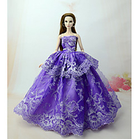 Doll accessories Doll Clothes Doll Dress Wedding Dress Party / Evening Ball Gown Lace Tulle Lace Cotton Blend Silk / Cotton Blend For 11.5 Inch Doll Handmade Toy for Girl