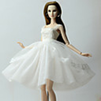 Doll accessories Doll Clothes Doll Dress Wedding Dress Party / Evening Dresses Wedding Ball Gown Lace Satin / Tulle Tulle Lace For 11.5 Inch Doll Handmade Toy for Girl