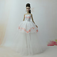 Doll accessories Doll Clothes Doll Dress Wedding Dress Party / Evening Dresses Wedding Ball Gown Lace Tulle Lace Cotton Blend Silk / Cotton Blend For 11.5 Inch Doll Handmade Toy for Girl