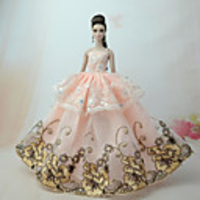 Doll accessories Doll Clothes Doll Dress Wedding Dress Party / Evening Dresses Wedding Ball Gown Lace Tulle Lace Cotton Blend Silk / Cotton Blend For 11.5 Inch Doll Handmade Toy for Girl