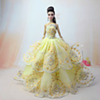 Doll accessories Doll Clothes Doll Dress Wedding Dress Party / Evening Dresses Wedding Ball Gown Lace Tulle Lace Cotton Blend Silk / Cotton Blend For 11.5 Inch Doll Handmade Toy for Girl