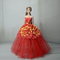 Doll accessories Doll Clothes Doll Dress Wedding Dress Party / Evening Dresses Wedding Ball Gown Lace Tulle Lace Cotton Blend Silk / Cotton Blend For 11.5 Inch Doll Handmade Toy for Girl