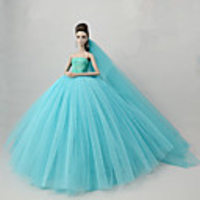 Doll accessories Doll Clothes Doll Dress Wedding Dress Party / Evening Dresses Wedding Ball Gown Tulle Lace Cotton Blend Silk / Cotton Blend For 11.5 Inch Doll Handmade Toy for Girl