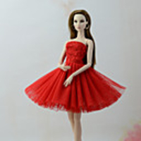Doll accessories Doll Clothes Doll Dress Wedding Dress Party / Evening Dresses Wedding Ball Gown Tulle Lace Cotton Blend Silk / Cotton Blend For 11.5 Inch Doll Handmade Toy for Girl