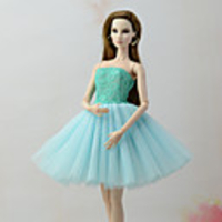 Doll accessories Doll Clothes Doll Dress Wedding Dress Party / Evening Dresses Wedding Ball Gown Tulle Lace Cotton Blend Silk / Cotton Blend For 11.5 Inch Doll Handmade Toy for Girl