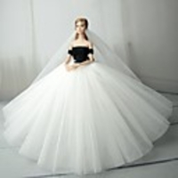 Doll accessories Doll Clothes Doll Dress Wedding Dress Party / Evening Dresses Wedding Ball Gown Tulle Lace Cotton Blend Silk / Cotton Blend For 11.5 Inch Doll Handmade Toy for Girl