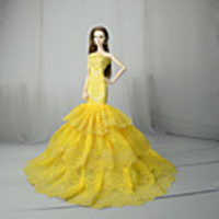 Doll accessories Doll Clothes Doll Dress Wedding Dress Party / Evening Dresses Wedding Ball Gown Tulle Lace Cotton Blend Silk / Cotton Blend For 11.5 Inch Doll Handmade Toy for Girl