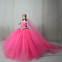Doll accessories Doll Clothes Doll Dress Wedding Dress Party / Evening Dresses Wedding Ball Gown Tulle Lace Cotton Blend Silk / Cotton Blend For 11.5 Inch Doll Handmade Toy for Girl