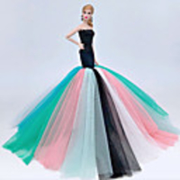 Doll accessories Doll Clothes Doll Dress Wedding Dress Party / Evening Wedding Ball Gown Floral Botanical Tulle Lace Polyester For 11.5 Inch Doll Handmade Toy for Girl