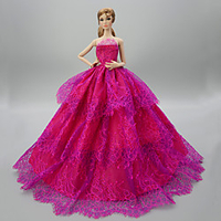 Doll accessories Doll Clothes Doll Dress Wedding Dress Party / Evening Wedding Ball Gown Sequin Tulle Lace Polyester For 11.5 Inch Doll Handmade Toy for Girl