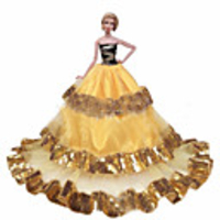 Doll accessories Doll Clothes Doll Dress Wedding Dress Party / Evening Wedding Ball Gown Sequin Tulle Lace Polyester For 11.5 Inch Doll Handmade Toy for Girl