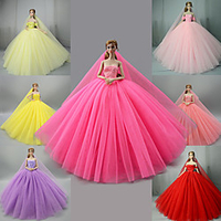 Doll accessories Doll Clothes Doll Dress Wedding Dress Party / Evening Wedding Ball Gown Solid Color Elegant Tulle Lace For 11.5 Inch Doll Handmade Toy for Girl