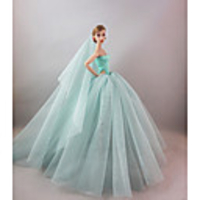 Doll accessories Doll Clothes Doll Dress Wedding Dress Party / Evening Wedding Ball Gown Synthetic Yarn Tulle Lace Polyester Spandex Lycra Terylene For 11.5 Inch Doll Handmade Toy for Girl