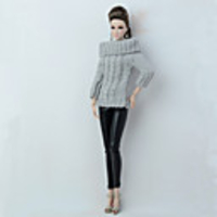 Doll Cardigan Sweater Seperate Bodies Pants Fashion Textile Tulle Poly / Cotton Faux Leather Lace Wool Fabric Artificial Wool Handmade Toy for Girl