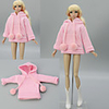 Doll Coat Tops For Barbiedoll Pink Elastic Satin Poly / Cotton Lace Top For Girl