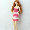 Doll Dress Dresses Lines / Waves Multi Color Tulle Basketwork Lace Polyester Acrylic Fibers Handmade Toy for Girl
