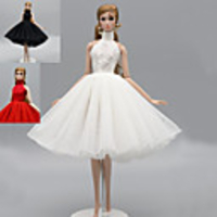 Doll Dress Linen / Cotton Blend This is a one-piece dress Without Accessories Skirt Simple All / For 11.5 Inch Doll