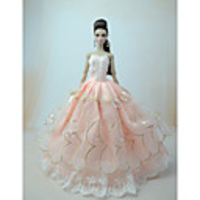 Doll Dress Party / Evening Ball Gown Lace Satin / Tulle Tulle Lace Satin Handmade Toy for Girl