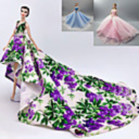 Doll Dress Party / Evening Elegant Luxurious Floral Sequins Tulle Lace Paillette For 11.5 Inch Doll Handmade Toy for Girl