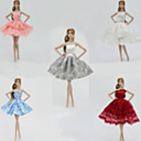 Doll Dress Poly / Cotton Blend Embroidery This is a one-piece dress Without Accessories Skirt Cute All / For 11.5 Inch Doll